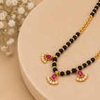 Premium Black Beaded Ruby Mangalsutra