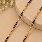 Premium Gold Black Beaded Necklace