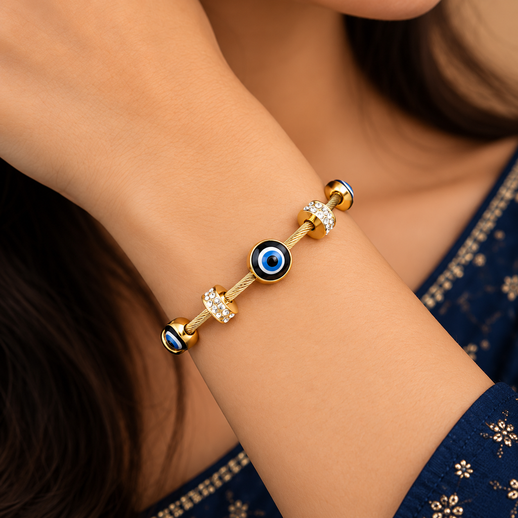 The Blushing Harmony Anti-Tarnish Gold-Tone Fashion Bracelet