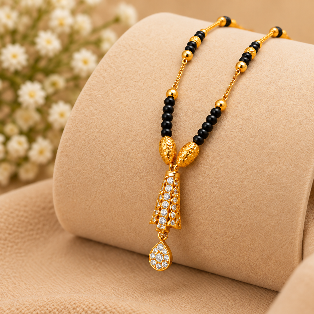 Premium Gold & Black Beaded Mangalsutra