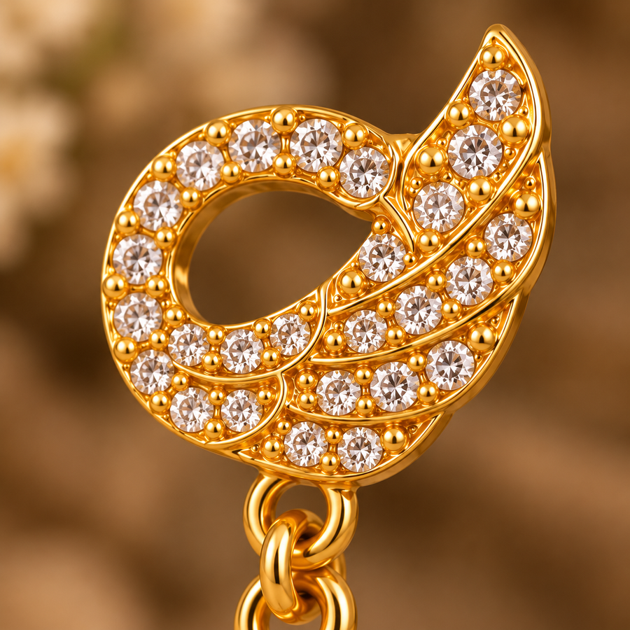 Golden Pearl Drop Earrings