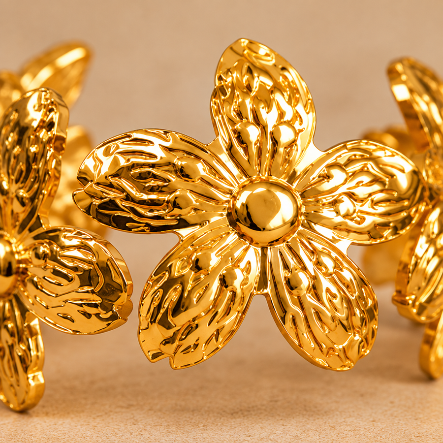 Premium Gold Floral Bracelet