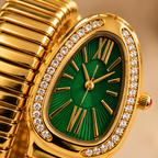 Royal Emerald Crystal Gold Bracelet Watch