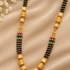 Premium Gold & Black Multi-Beaded Mangalsutra