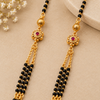 Classic Indian Black Beaded Gold Mangalsutra