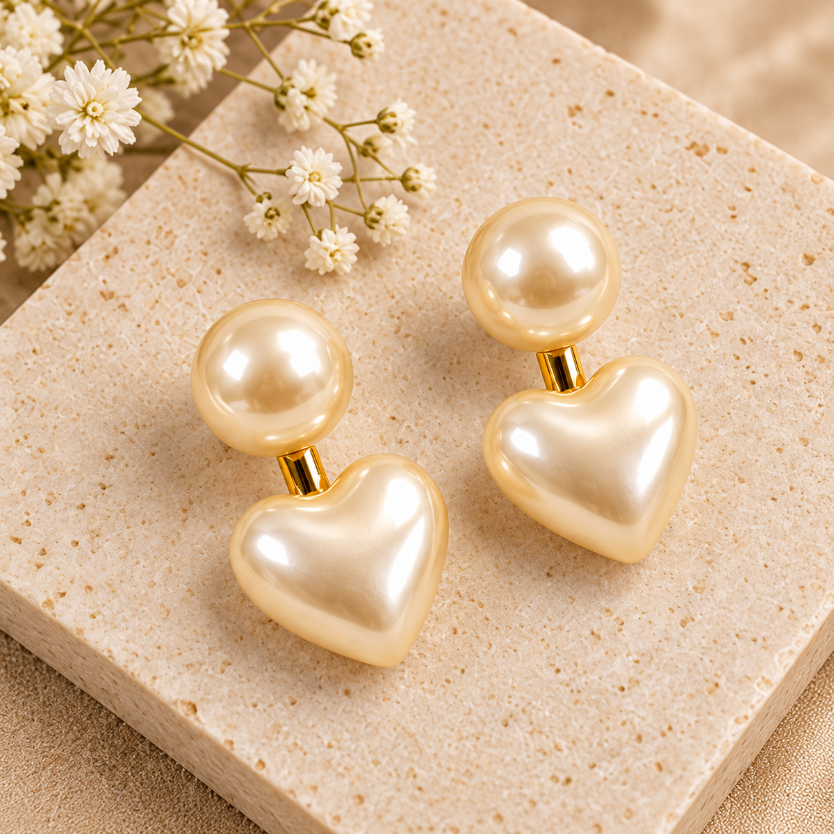 Eternal Heart Pearl Earrings