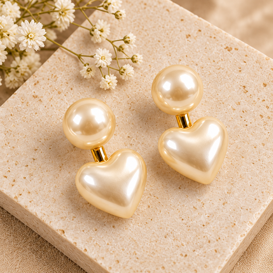 Eternal Heart Pearl Earrings
