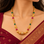 Premium Gold Green & Pink Beaded Mangalsutra