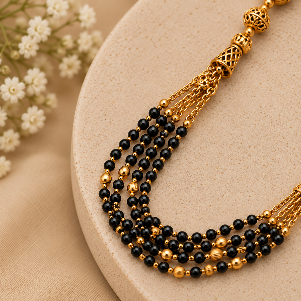 Premium Gold & Black Multi-Layer Mangalsutra