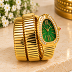 Royal Emerald Crystal Gold Bracelet Watch