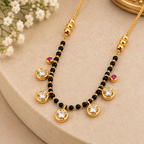 Premium Gold & Black Beaded Charm Mangalsutra