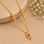Premium Gold Ruby Pendant Necklace