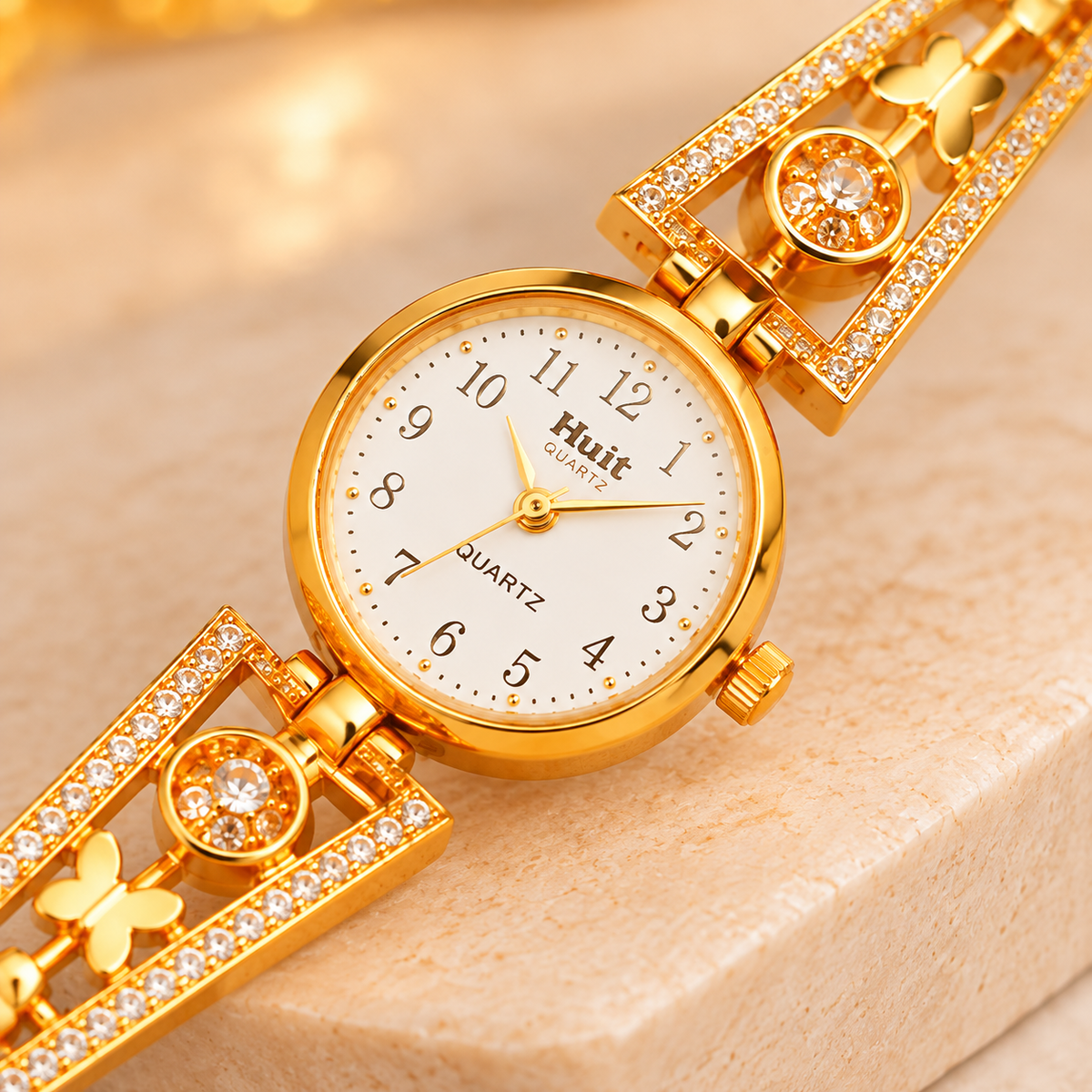 Premium Golden Butterfly Link Bracelet Watch